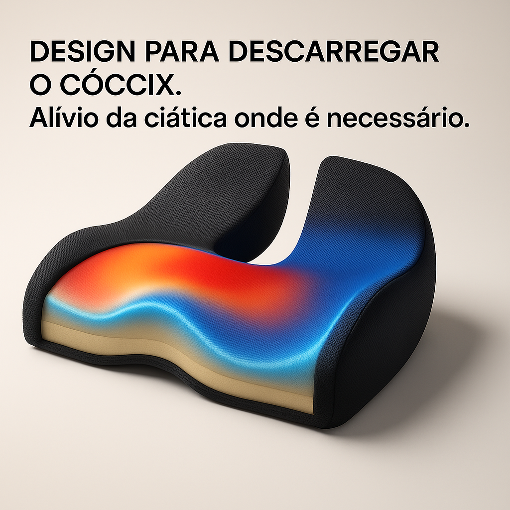 Novaalia™ Almofada Ergonómica com Espuma de Memória – Alívio da Dor Ciática e Lombar