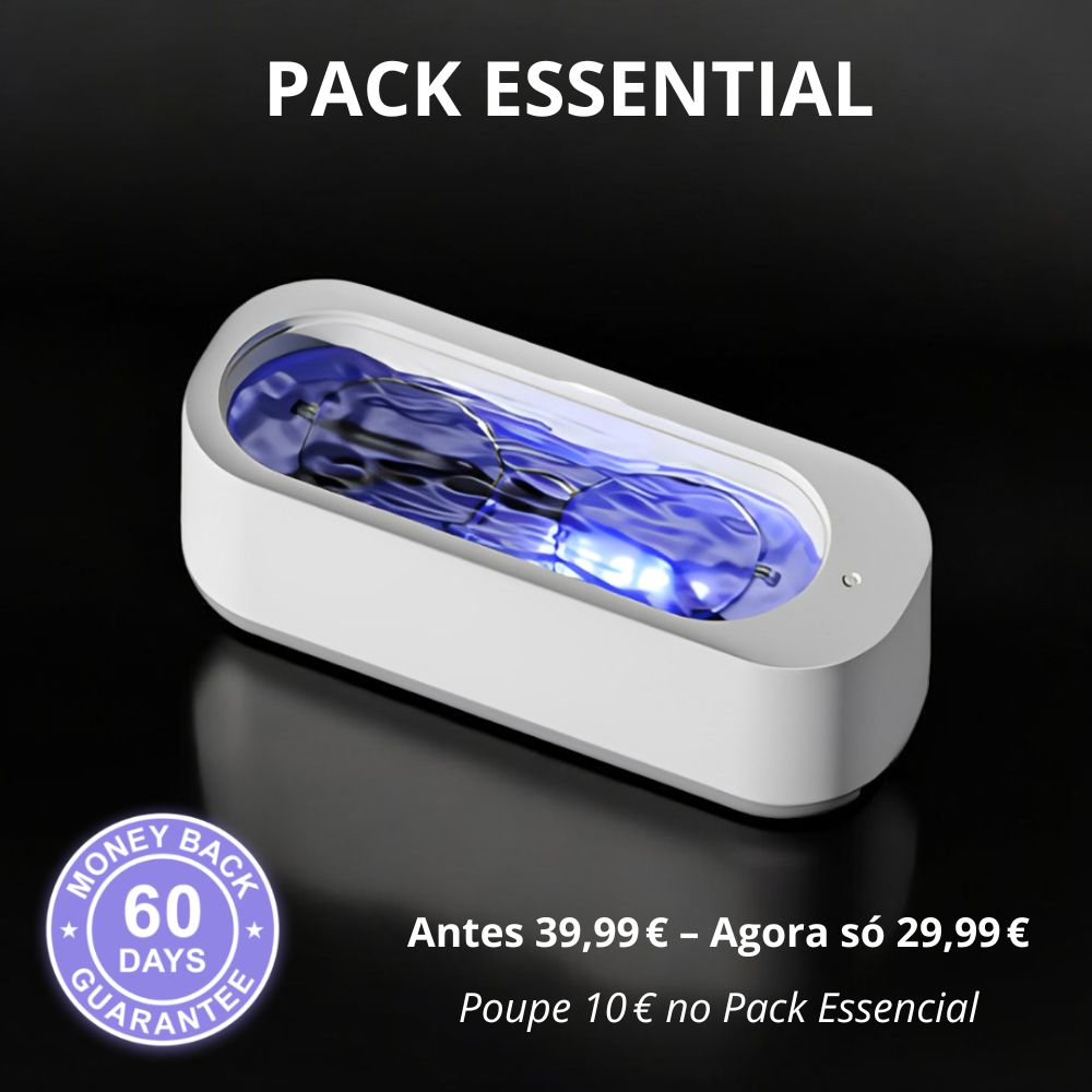 Caixa de Limpeza Ultrassónica para Óculos – Limpeza Profunda e Sem Esforço