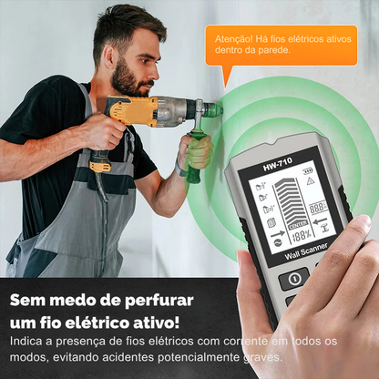 Detetor Portátil Multifuncional de Metais e Paredes