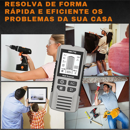 Detetor Portátil Multifuncional de Metais e Paredes