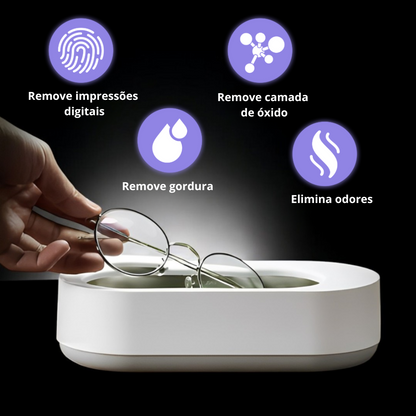 Caixa de Limpeza Ultrassónica para Óculos – Limpeza Profunda e Sem Esforço