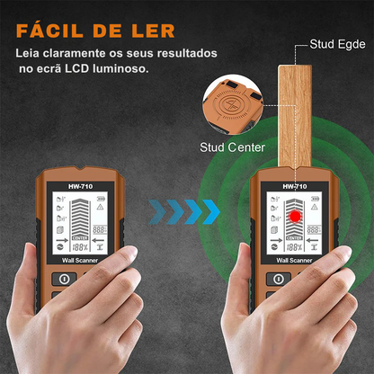 Detetor Portátil Multifuncional de Metais e Paredes