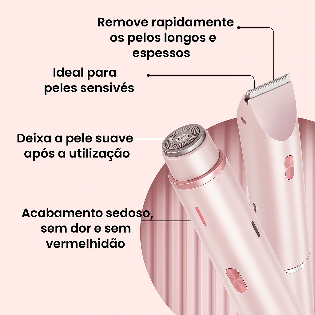 Novaalia™ Depiladora Eléctrica 2 em 1 – Suave, Eficaz e Segura para Zonas Sensíveis