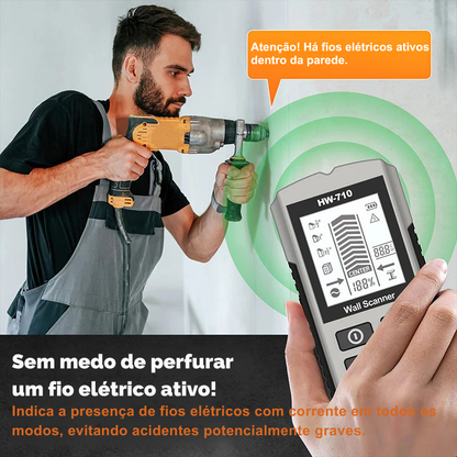 Detetor Portátil Multifuncional de Metais e Paredes